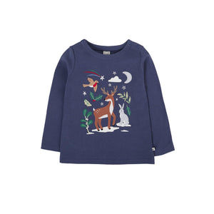Navy Blue/Caribou Anna Applique Top-Frugi-Modern Rascals