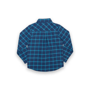 Navy Check Long Sleeve Shirt - 1 Left Size 8-9 years-Kite-Modern Rascals
