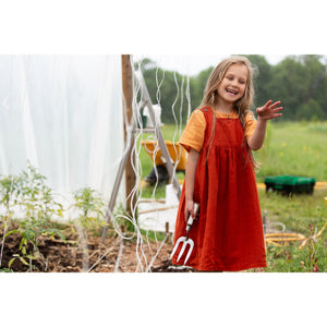 Orange Blooms Reversible Pinny Dress-Little Green Radicals-Modern Rascals