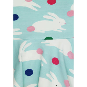 Organic Bunny Hop Print Short Sleeve Skater Dress-Toby Tiger-Modern Rascals