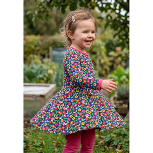 Organic Flower Print Long Sleeved Skater Dress-Toby Tiger-Modern Rascals
