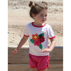 Organic Ladybird Applique Short Sleeved Shirt - 1 Left Size 2-3 years-Toby Tiger-Modern Rascals