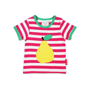 Organic Pear Applique Short Sleeve Shirt - 1 Left Size 6-7 years-Toby Tiger-Modern Rascals