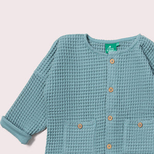 Pale Blue Chunky Waffle Relaxed Jacket-Little Green Radicals-Modern Rascals