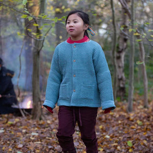 Pale Blue Chunky Waffle Relaxed Jacket-Little Green Radicals-Modern Rascals