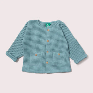Pale Blue Chunky Waffle Relaxed Jacket-Little Green Radicals-Modern Rascals