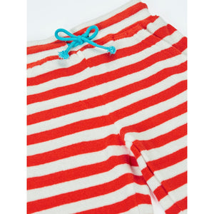 Papaya Stripe Beach Towelling Shorts-Frugi-Modern Rascals