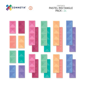 Pastel Rectangle Pack - 24 pieces-Connetix-Modern Rascals