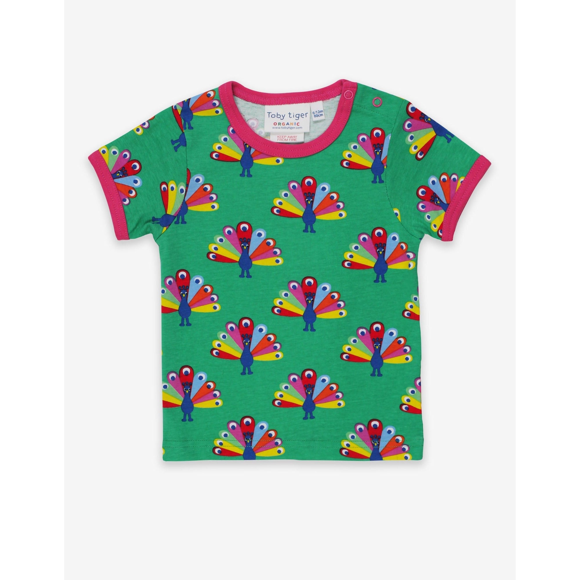 Peacock Short Sleeve Shirt - 1 Left Size 12-18 months-Toby Tiger-Modern Rascals