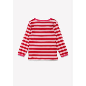 Pink Flower Applique Long Sleeve Shirt - 1 Left Size 6-7 years-Toby Tiger-Modern Rascals