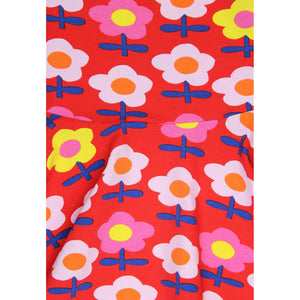 Pink Flower Print Long Sleeved Skater Dress - 1 Left Size 4-5 years-Toby Tiger-Modern Rascals