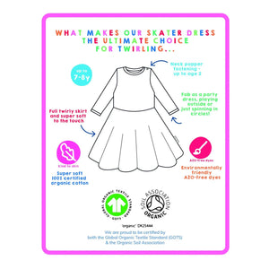 Pink Flower Print Long Sleeved Skater Dress - 1 Left Size 4-5 years-Toby Tiger-Modern Rascals