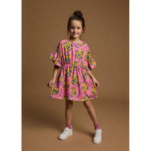 Pink Tigers Short Sleeve Romantic Dress - 2 Left Size 6-8 & 10-12 years-KuKuKid-Modern Rascals