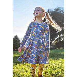 Primrose/Leopard Norah Tights - 1 Left Size 4-6 years-Frugi-Modern Rascals