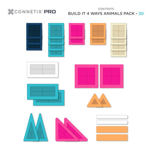 PRO Build It 4 Ways Animals Pack - 30 Pieces-Connetix-Modern Rascals