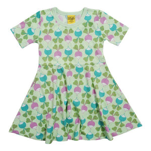 Radish - Patina Green Short Sleeve Skater Dress - 1 Left Size 8-9 years-Duns Sweden-Modern Rascals