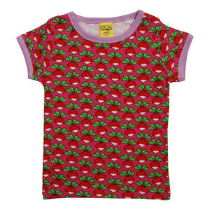Radish - Raspberry Rose Short Sleeve Shirt - 1 Left Size 11-12 years-Duns Sweden-Modern Rascals