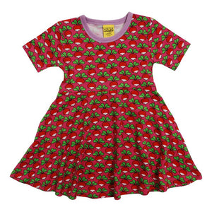 Radish - Raspberry Rose Short Sleeve Skater Dress - 2 Left Size 11-12 & 12-13 years-Duns Sweden-Modern Rascals