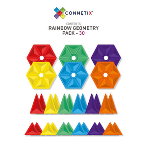 Rainbow Geometry Pack - 30 Pieces-Connetix-Modern Rascals