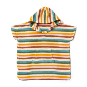 Rainbow Stripe Hooded Poncho Beach Towel-Little Green Radicals-Modern Rascals