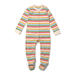 Rainbow Striped Adaptive Suit With Poppers - 1 Left Size 18-24 months-Little Green Radicals-Modern Rascals