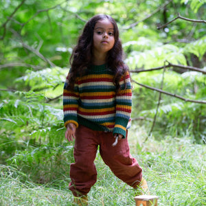 Rainbow Waffle Snuggly Knitted Sweater-Little Green Radicals-Modern Rascals
