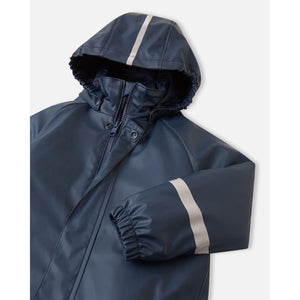 Rapakko Waterproof Rain Overall with Fleece Lining - Navy-Reima-Modern Rascals