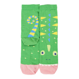 Reptiles Rock My Socks - 3 Pack - 2 Left Size 2-4 & 6-8 years-Frugi-Modern Rascals