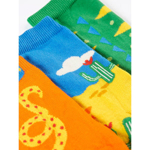 Reptiles Rock My Socks - 3 Pack - 2 Left Size 2-4 & 6-8 years-Frugi-Modern Rascals