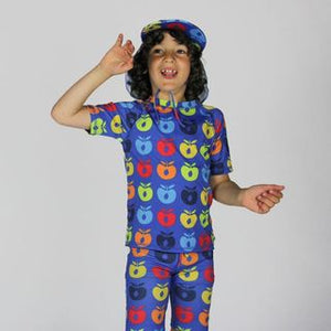 Retro Apples Short Sleeve Rashguard - Blue Lolite - 1 Left Size 2-3 years-Smafolk-Modern Rascals