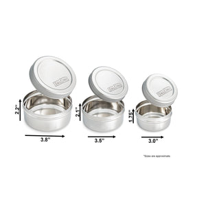 Round Snack Trio | Mix of 3 Container Sizes-Dalcini Stainless-Modern Rascals