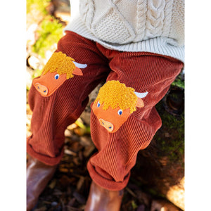 Rust / Highland Cow Arlo Cord Trousers - 2 Left Size 3-4 & 4-5 years-Frugi-Modern Rascals