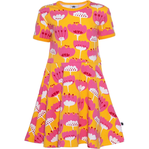 SANI Short Sleeve Dress - Blomma in Sun Pink and Red - 2 Left Size 2-3 & 4-5 years-PaaPii-Modern Rascals