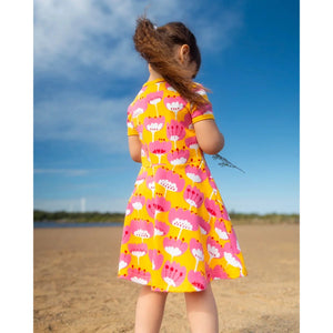 SANI Short Sleeve Dress - Blomma in Sun Pink and Red - 2 Left Size 2-3 & 4-5 years-PaaPii-Modern Rascals