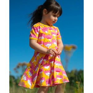 SANI Short Sleeve Dress - Blomma in Sun Pink and Red - 2 Left Size 2-3 & 4-5 years-PaaPii-Modern Rascals