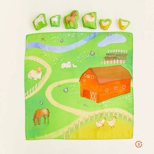 Sarah's Silks On The Farm Playmap And Stuffed Animals Set-Sarah's Silks-Modern Rascals
