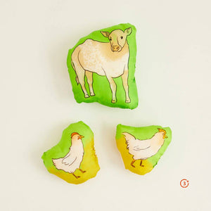 Sarah's Silks Stuffed Animal Set - Cow, Hen And Rooster-Sarah's Silks-Modern Rascals