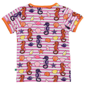Seahorse Short Sleeve Shirt - Spring Pink - 1 Left Size 9-10 years-Smafolk-Modern Rascals