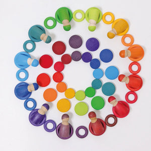SECONDS - Grimms Building Rings in Rainbow (23 pcs)-Warehouse Find-Modern Rascals