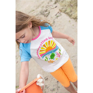 Soft White / Conservation Nyomi Raglan T-Shirt - 1 Left Size 4-5 years-Frugi-Modern Rascals