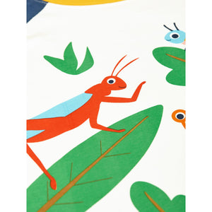 Soft White/Bugs Tamar Raglan T-Shirt-Frugi-Modern Rascals