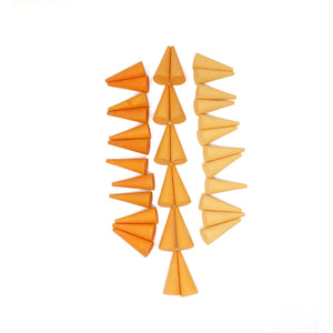 Grapat Loose Parts Mini Cones - 36 pieces in Oranges-Grapat-Modern Rascals