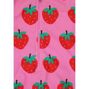 Strawberry Print Long Sleeve One Piece Swim Suit-Toby Tiger-Modern Rascals