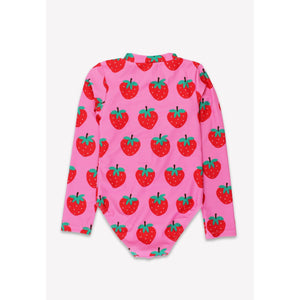 Strawberry Print Long Sleeve One Piece Swim Suit-Toby Tiger-Modern Rascals