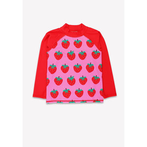 Strawberry Print Long Sleeve Rashguard-Toby Tiger-Modern Rascals