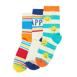 Summer Rock My Socks - 3 Pack - 2 Left Size 2-4 & 6-8 years-Frugi-Modern Rascals