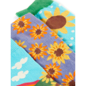 Sunflower Rock My Socks - 3 Pack - 1 Left Size 4-6 years-Frugi-Modern Rascals