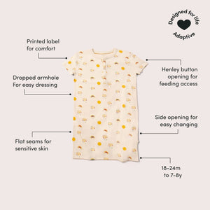 Sunshine & Rainbows Easy Feeding Adaptive Henley Tunic-Little Green Radicals-Modern Rascals