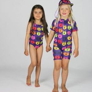 Swimsuit With Retro Apples in Purple Heart - 1 Left Size 2-3 years-Smafolk-Modern Rascals