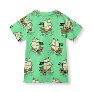 T-Shirt With Pirate Ships - 1 Left Size 2-3 years-Smafolk-Modern Rascals